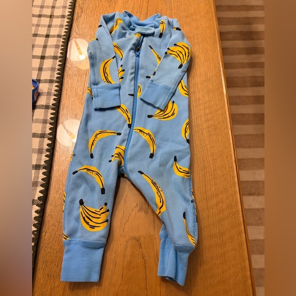 Hanna Andersson Other - Hanna Andersson Blue Banana Print Kids Footie 3-6 Mths